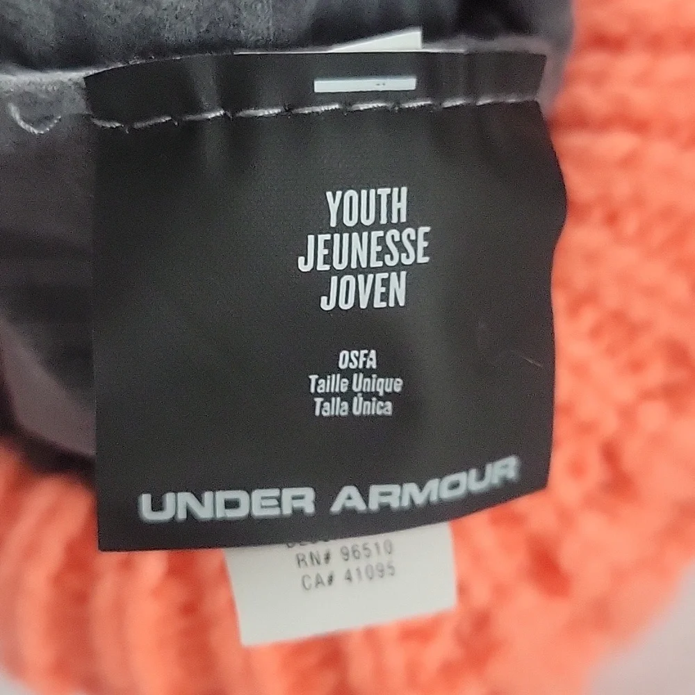 Under Armour Vibrant Orange Kids Pom-Pom Beanie